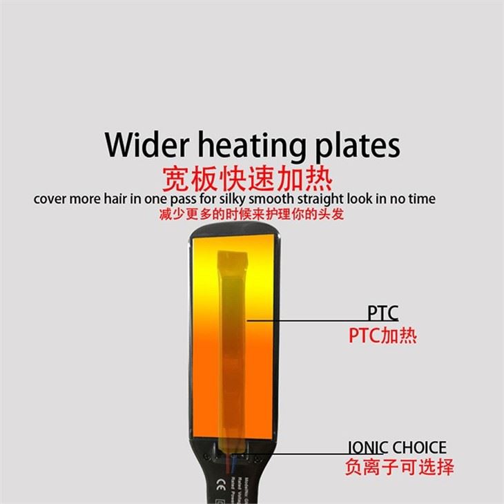 Pelurus Rambut Termostat LCD Piring Lebar